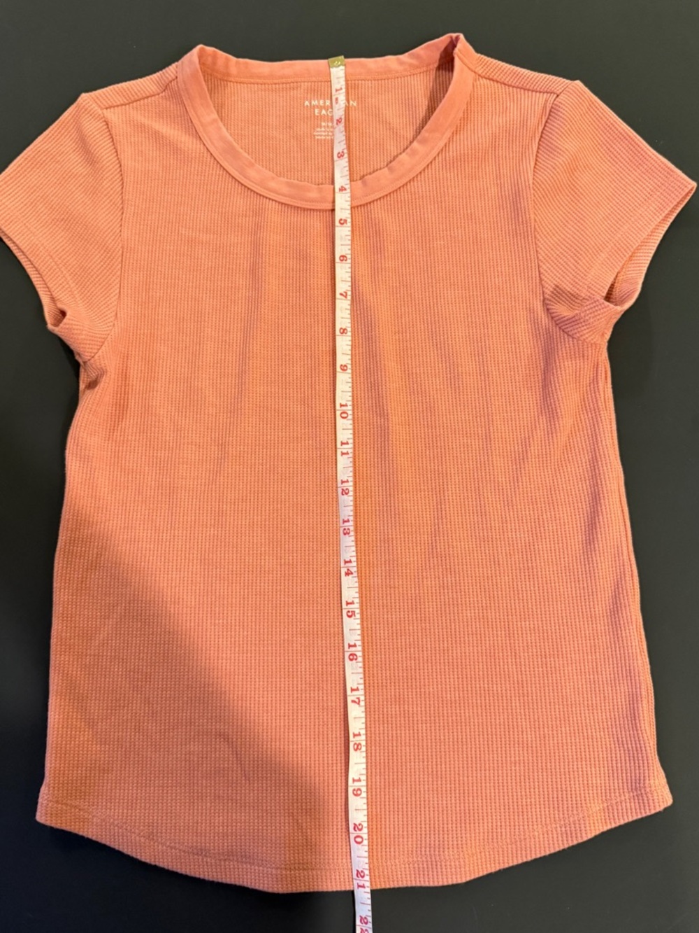 American Eagle Outfitters Women's Short Sleeve waffle tee - Rust - Picture 4 of 5